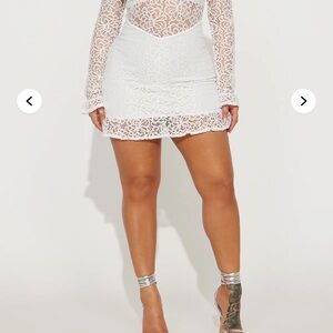 Fashion Nova White Lace Mini Dress